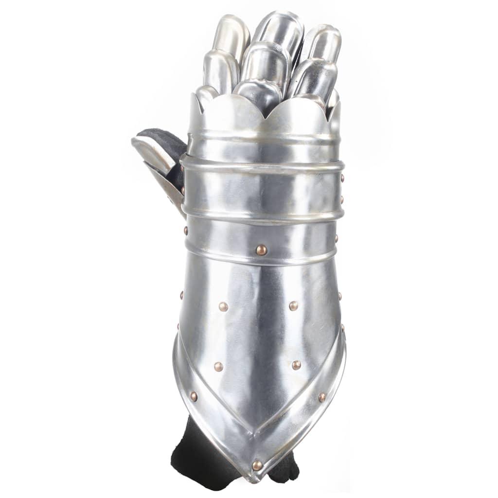 Medieval Knight Gauntlets Replica Larp Silver Steel