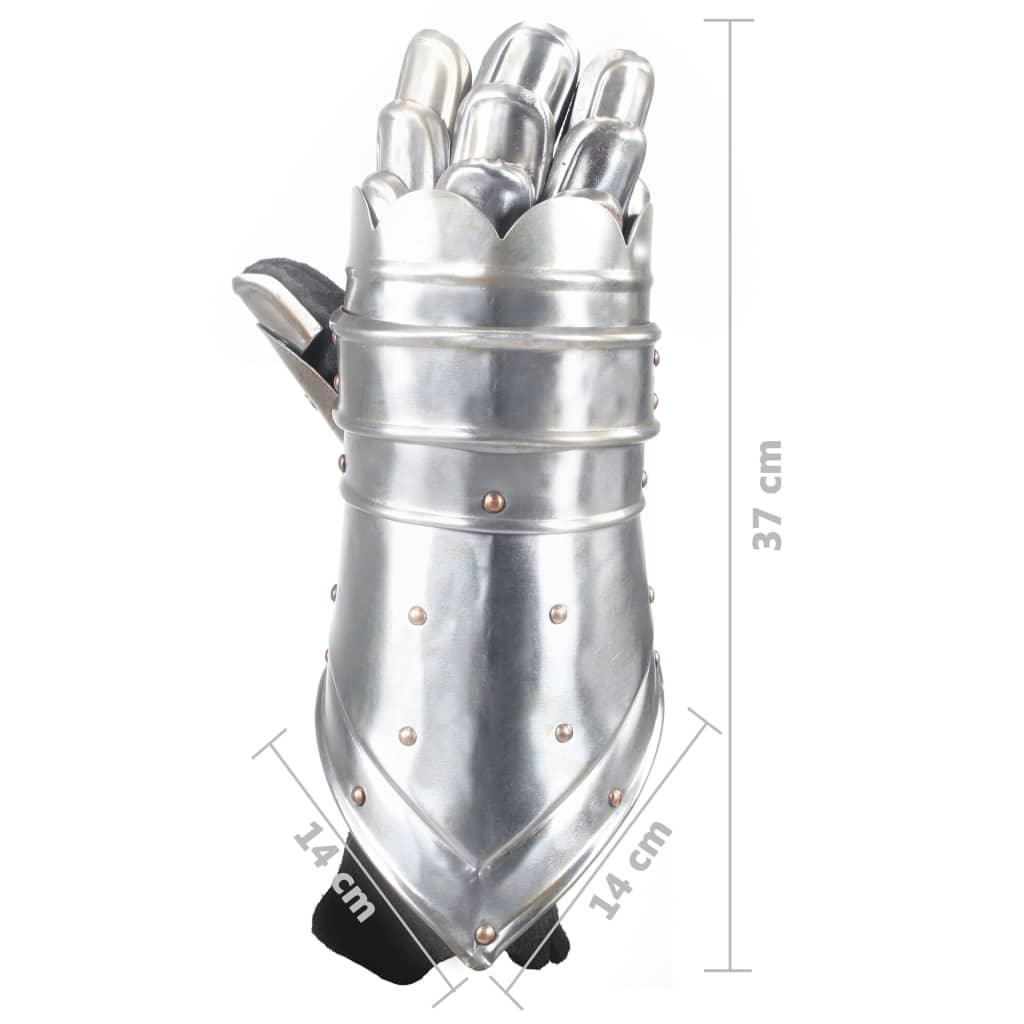 Medieval Knight Gauntlets Replica Larp Silver Steel