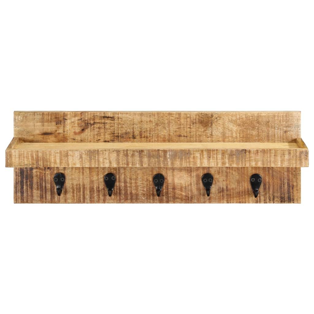 Wall Mounted Coat Rack 60X15X20 Cm Solid Rough Mango Wood