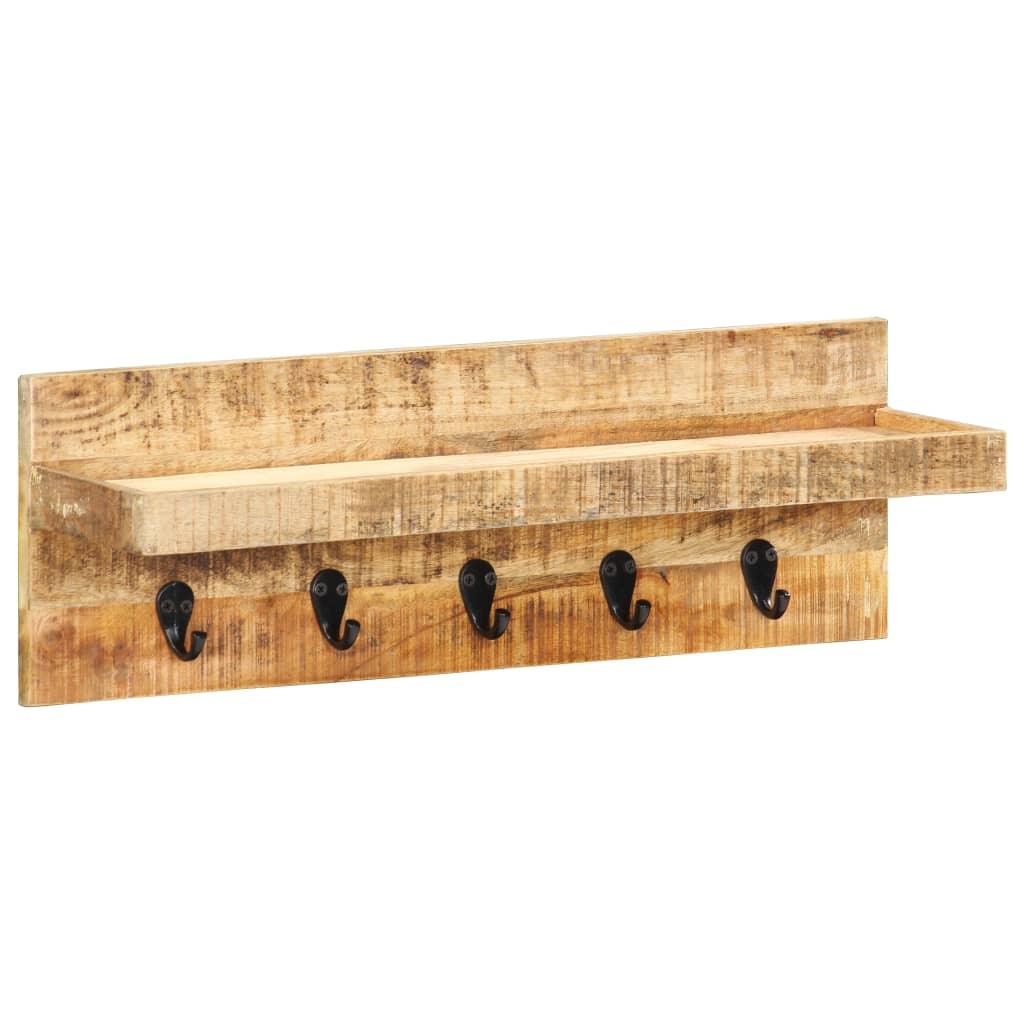 Wall Mounted Coat Rack 60X15X20 Cm Solid Rough Mango Wood