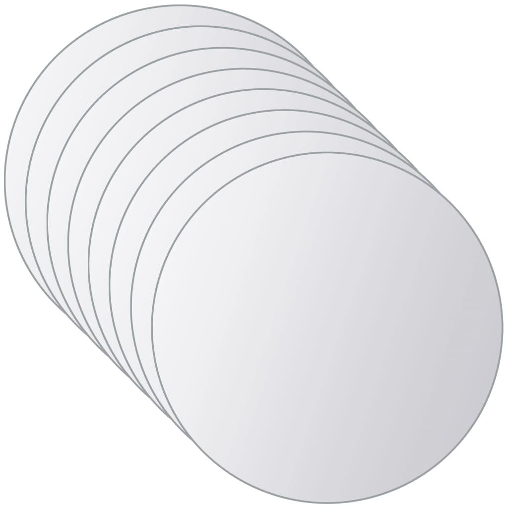 16 Pcs Mirror Tiles Round Glass