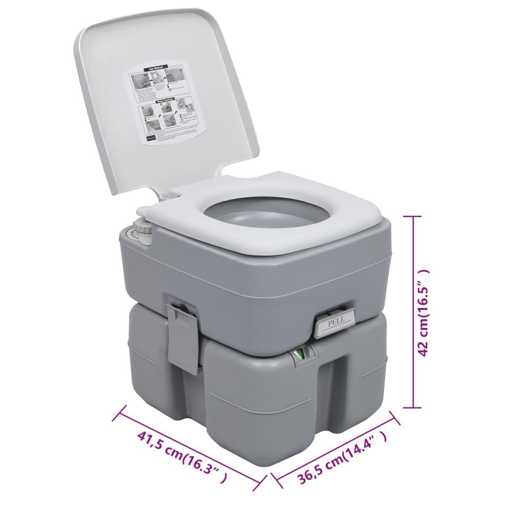 Portable Camping Toilet Grey 20+10 L