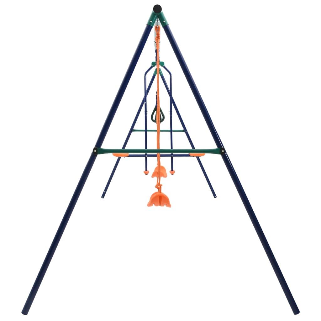 Swing Set With Gymnastic Rings And 4 Seats Steel