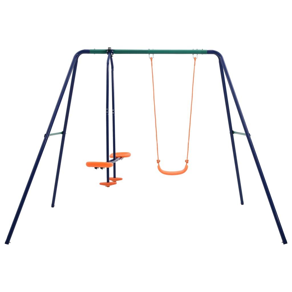 Swing Set With 3 Seats Steel