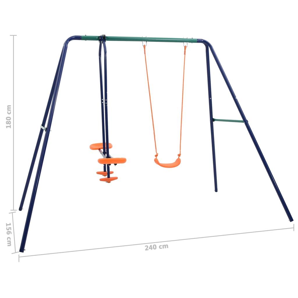 Swing Set With 3 Seats Steel