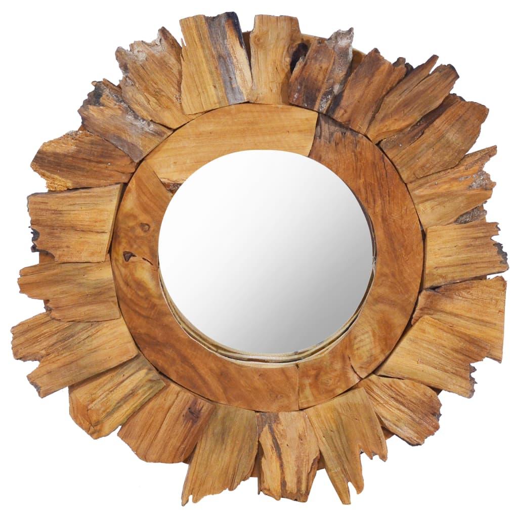 Wall Mirror 60 Cm Teak Round