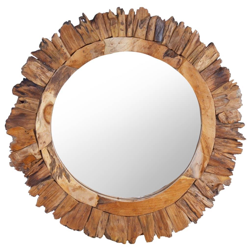 Wall Mirror 60 Cm Teak Round