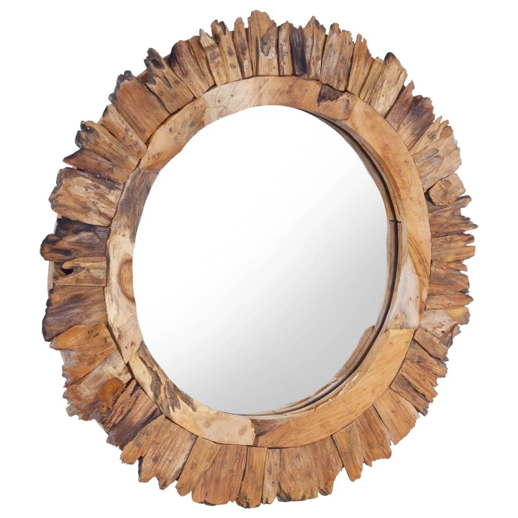 Wall Mirror 60 Cm Teak Round