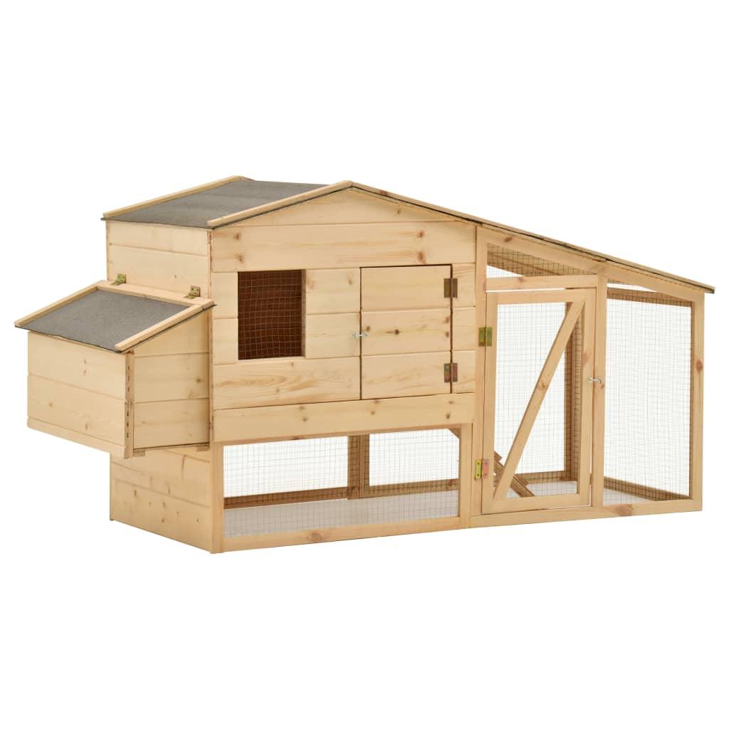 Chicken Cage Solid Pine Wood 178X67X92 Cm