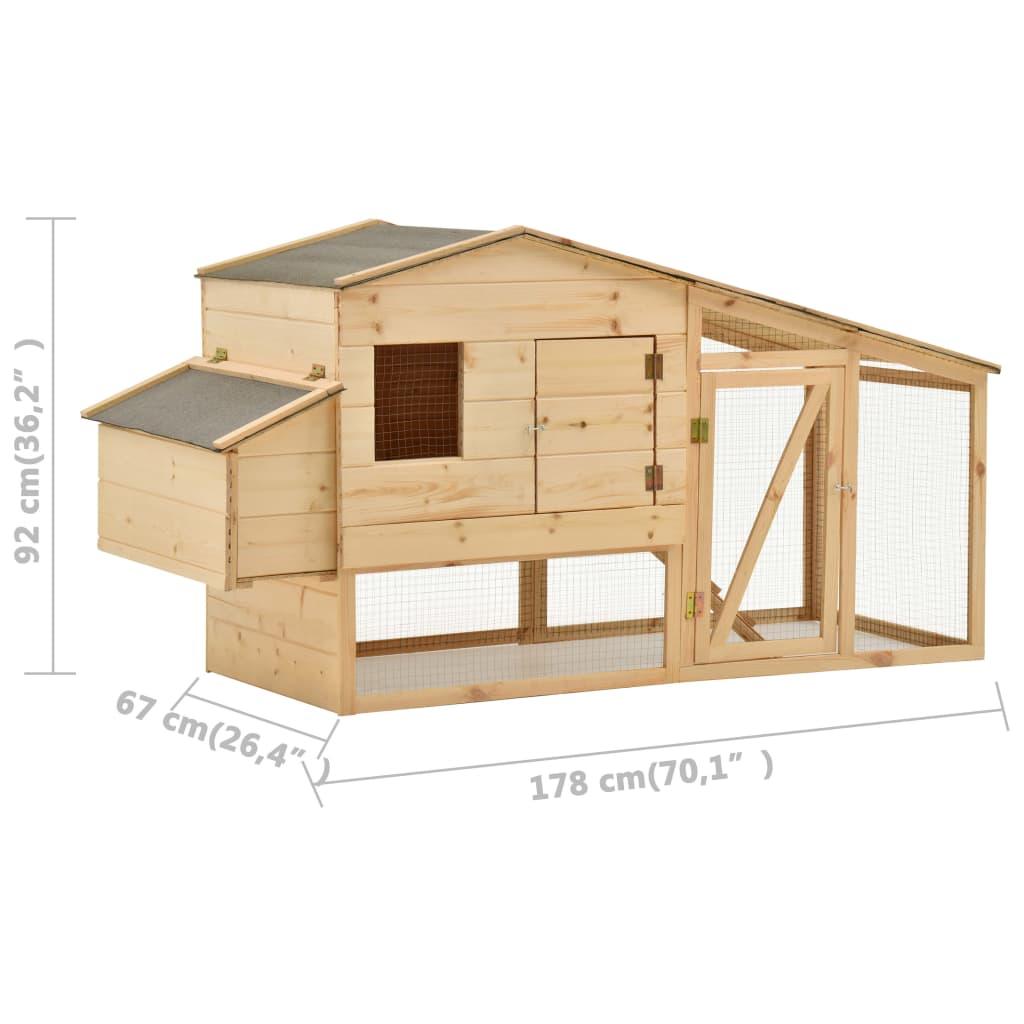 Chicken Cage Solid Pine Wood 178X67X92 Cm