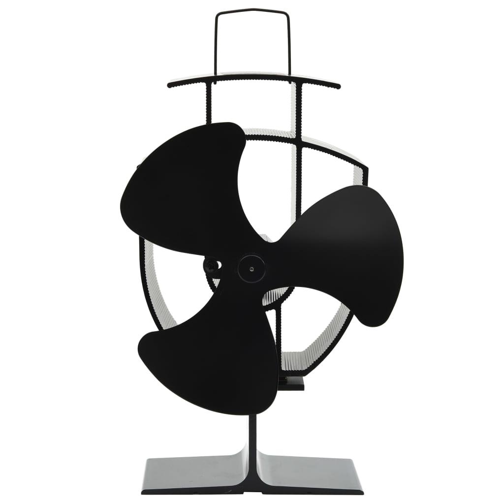 Heat Powered Stove Fan 2 Blades Black