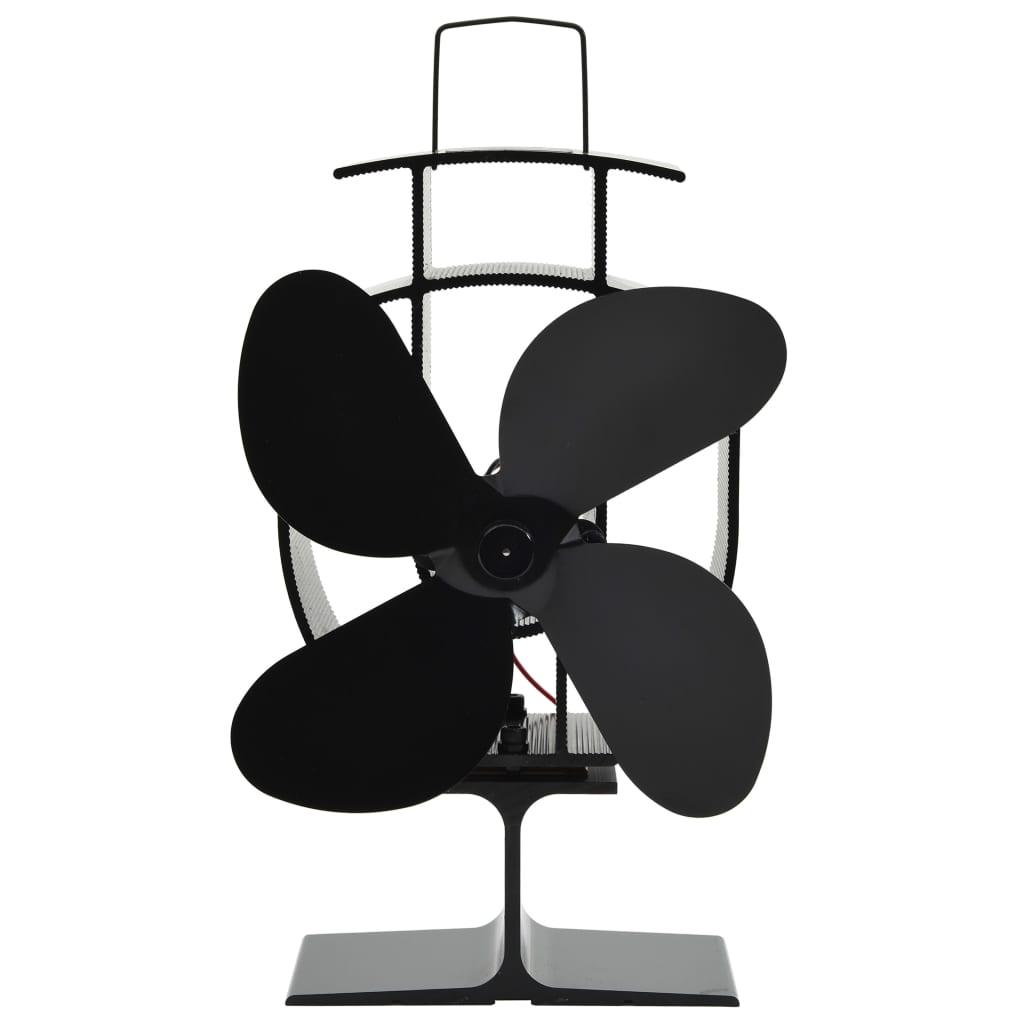 Heat Powered Stove Fan 2 Blades Black