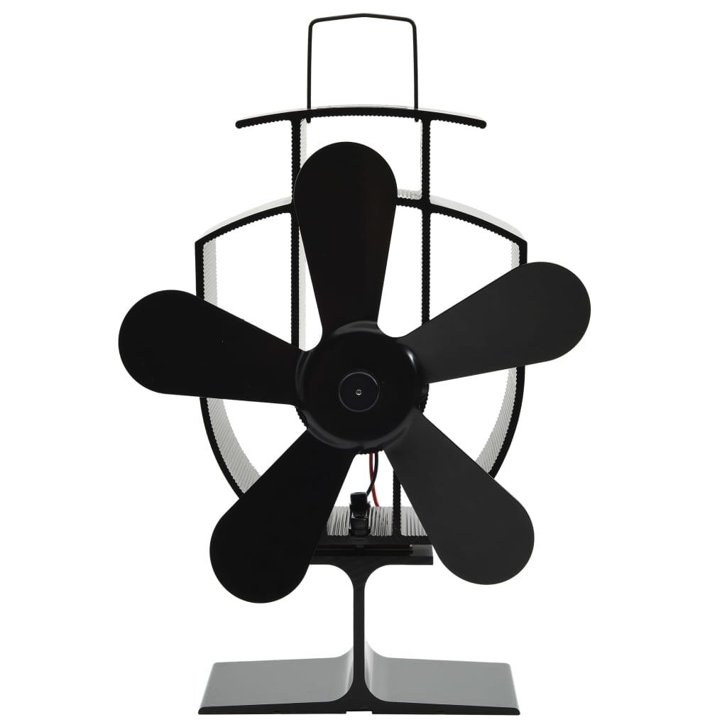 Heat Powered Stove Fan 2 Blades Black