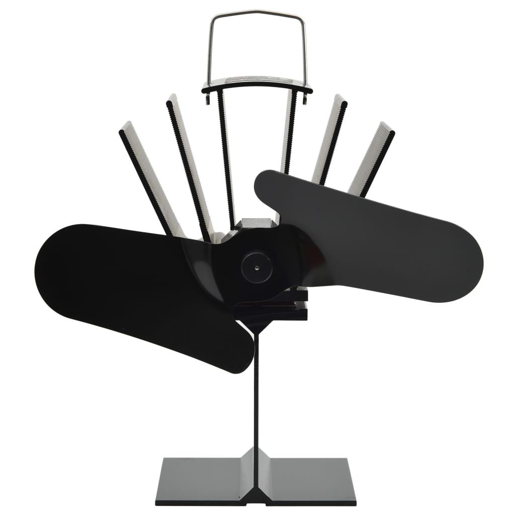 Heat Powered Stove Fan 2 Blades Black