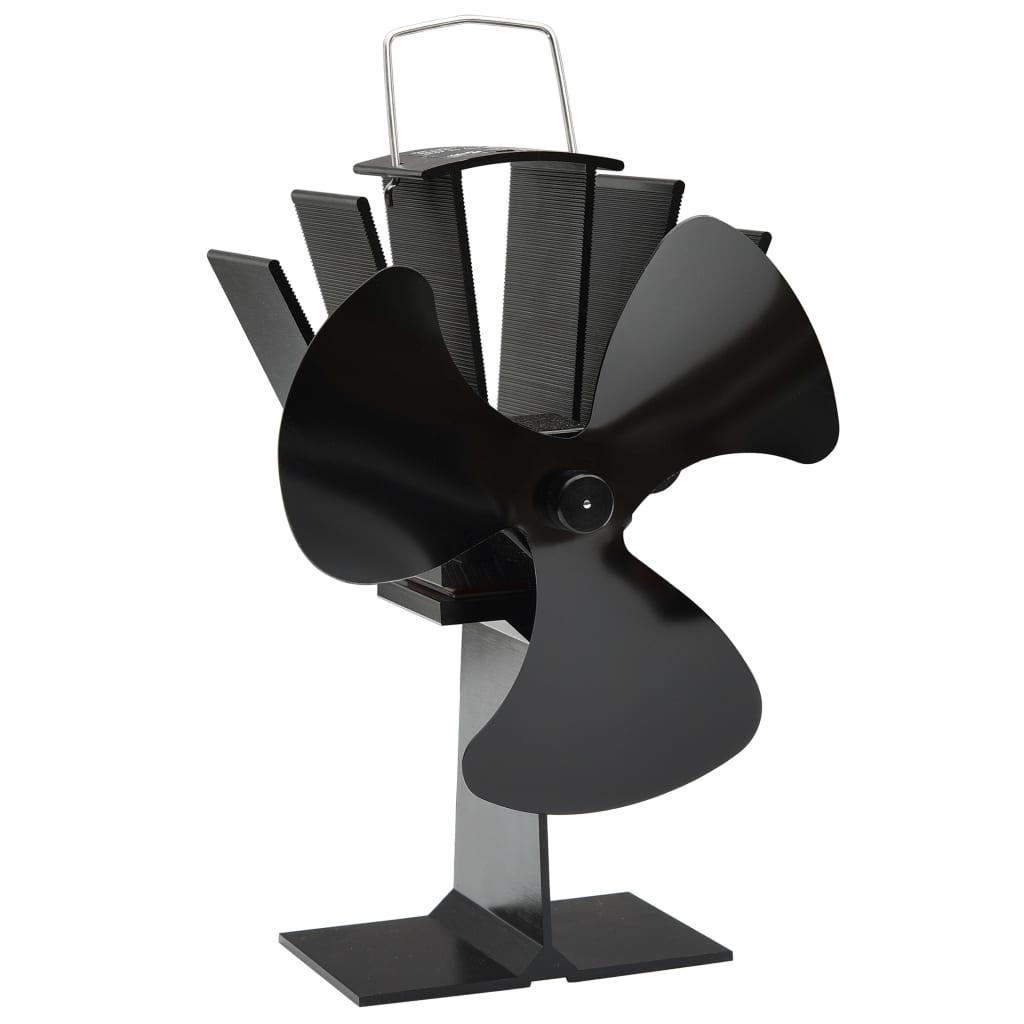 Heat Powered Stove Fan 2 Blades Black