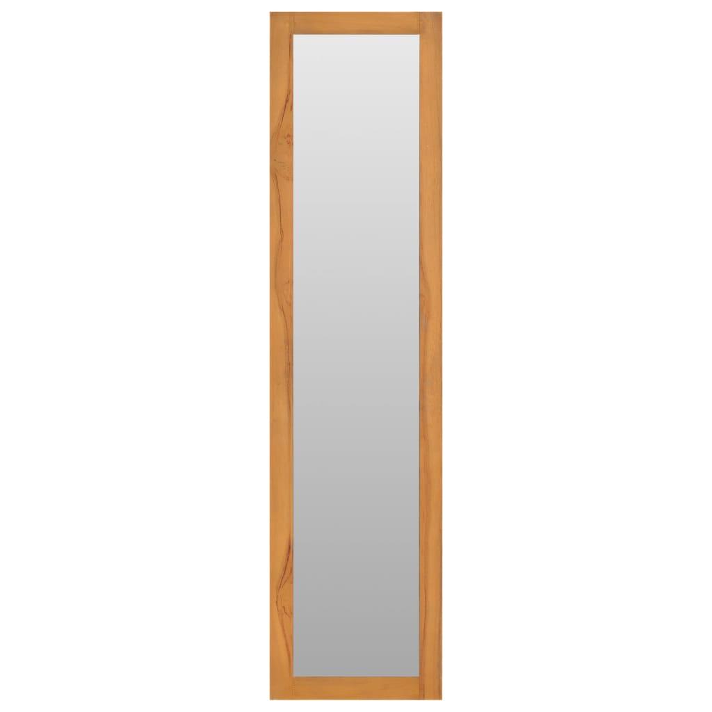 Wall Mirror With Shelves 30X30X120 Cm Solid Teak Wood