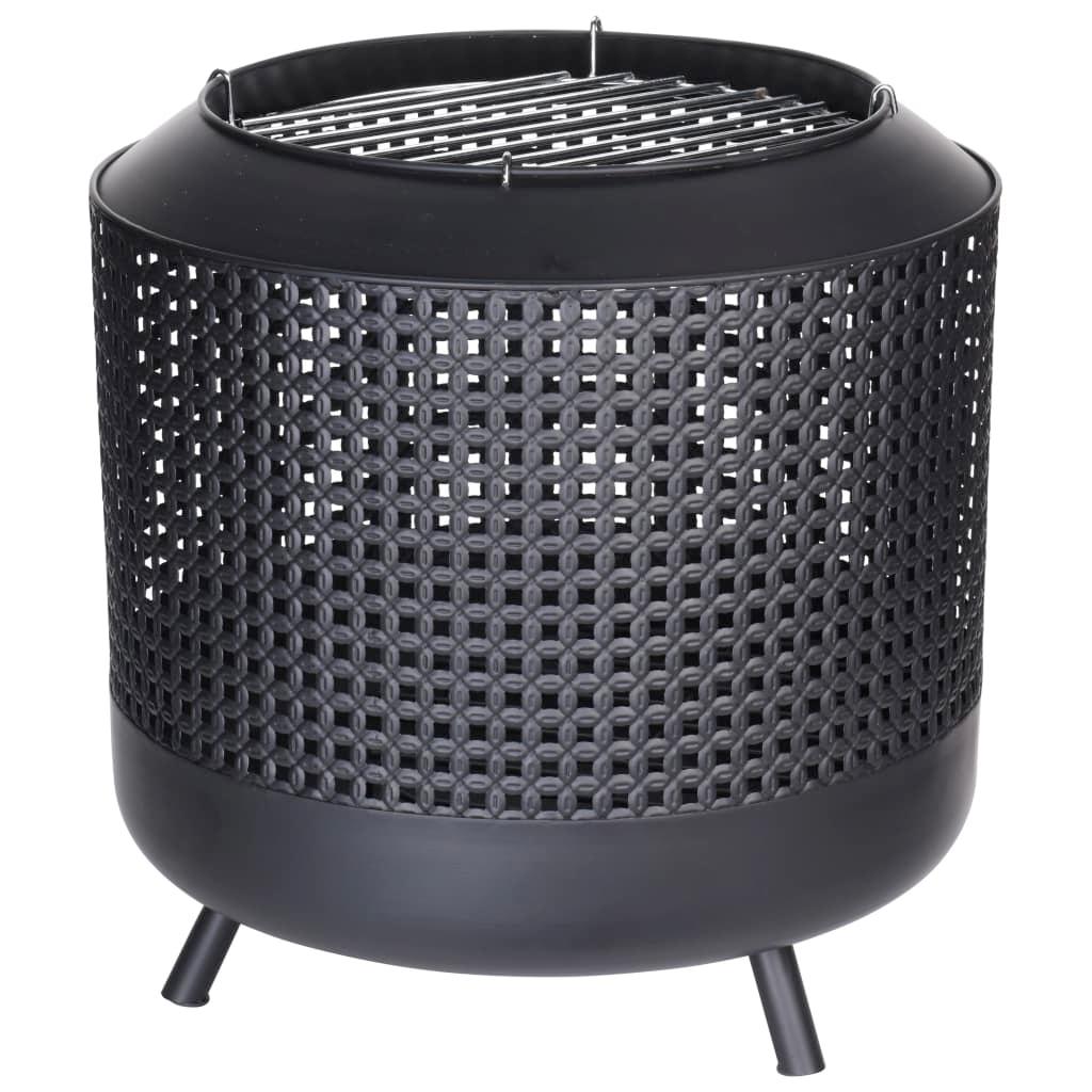 Progarden Fire Basket With Bbq Grid 50X51 Cm Black