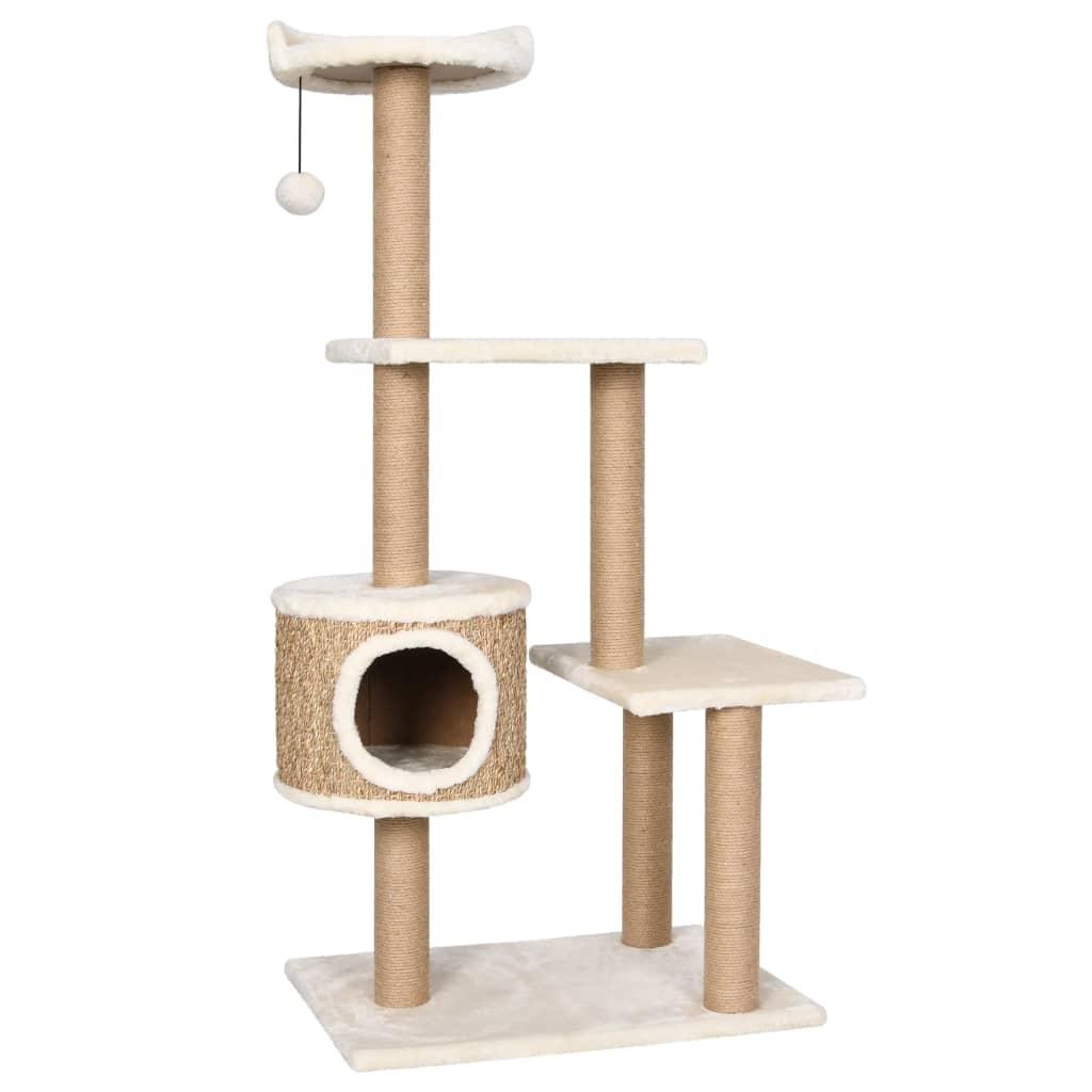 Trendyproduct.co.uk Cat Tree With Scratching Post 123Cm Seagrass vidaXL Animals & Pet Supplies Animals & Pet Supplies > Pet Supplies > Cat Supplies > Cat Furniture Beige Cat Furniture Cat Supplies parcel Pet Supplies vidaXL