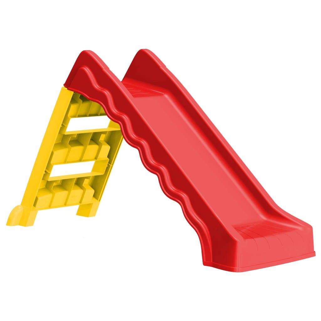 Foldable Slide For Kids Indoor Outdoor Red And Yellow