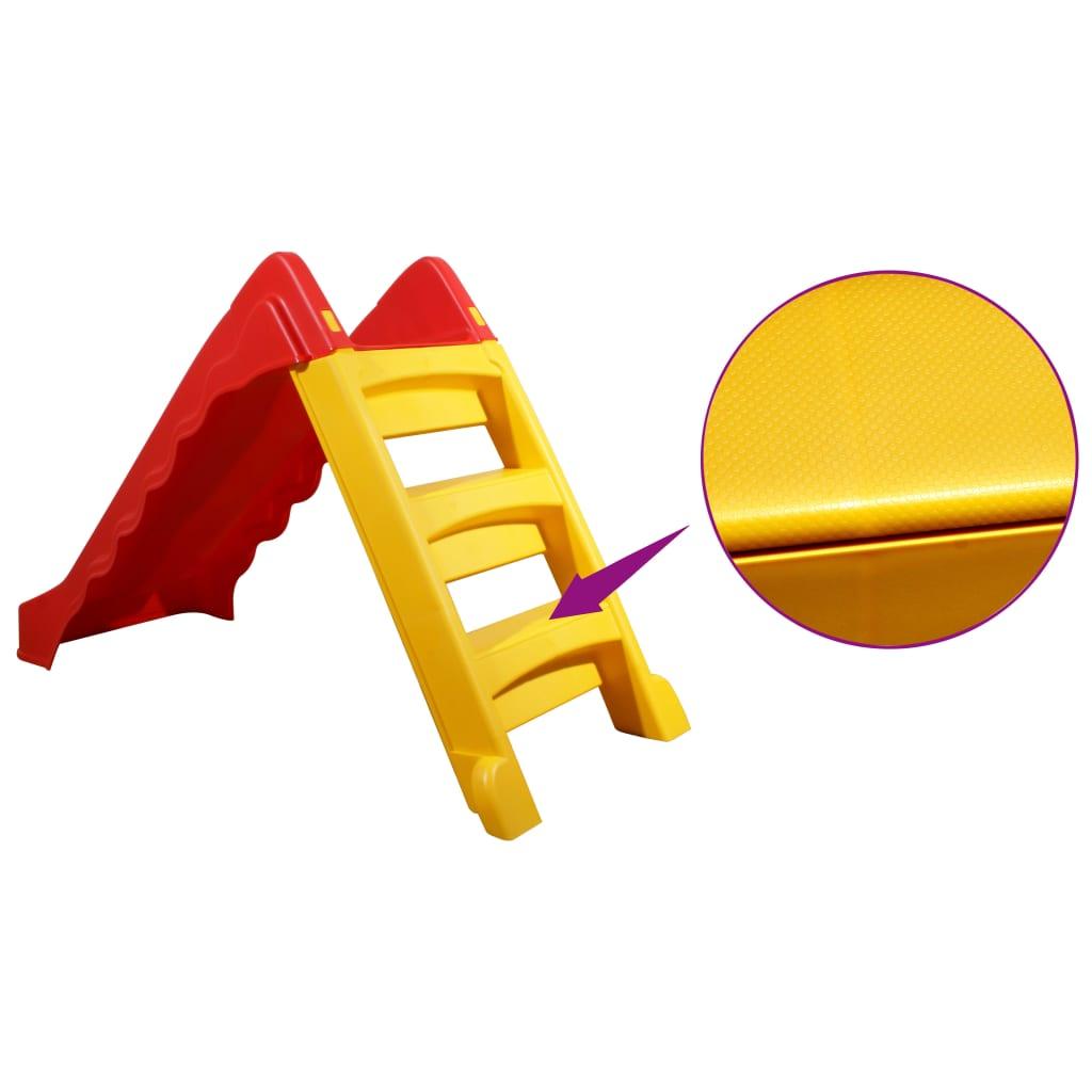 Foldable Slide For Kids Indoor Outdoor Red And Yellow