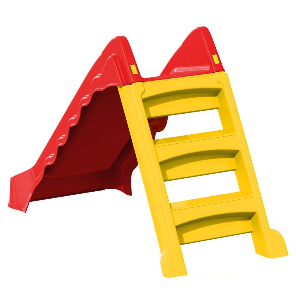 Foldable Slide For Kids Indoor Outdoor Red And Yellow