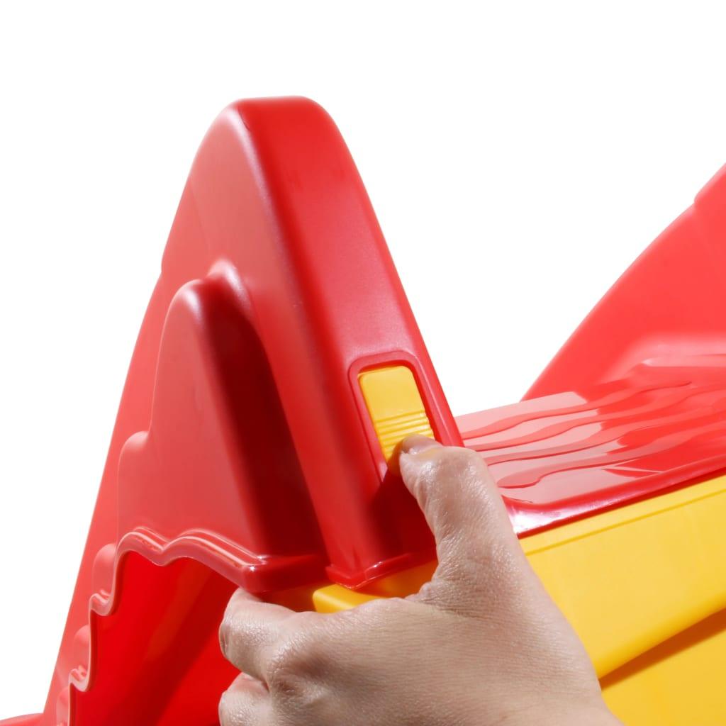 Foldable Slide For Kids Indoor Outdoor Red And Yellow