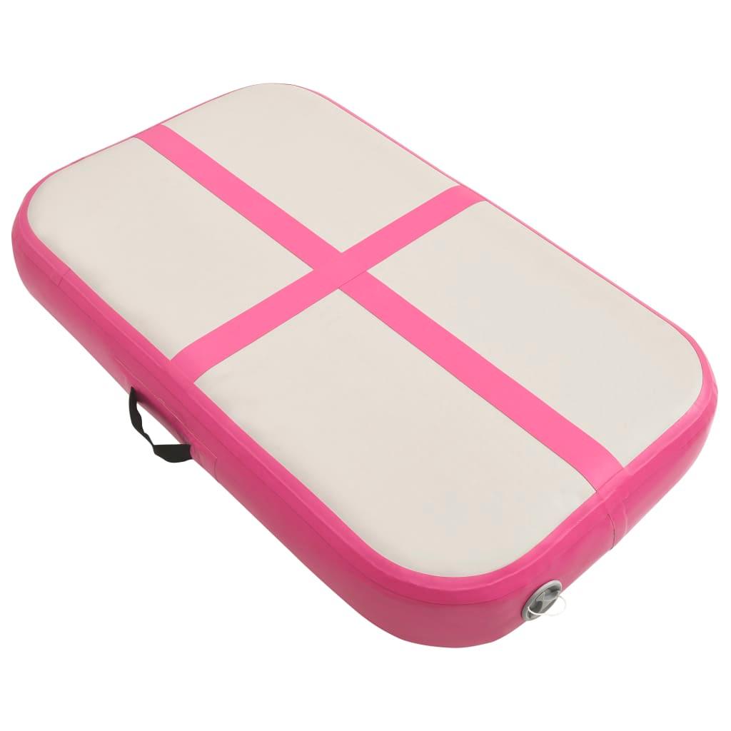 Inflatable Gymnastics Mat With Pump 60X100X15 Cm Pvc Pink