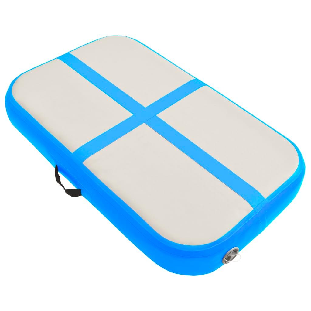 Inflatable Gymnastics Mat With Pump 60X100X15 Cm Pvc Blue