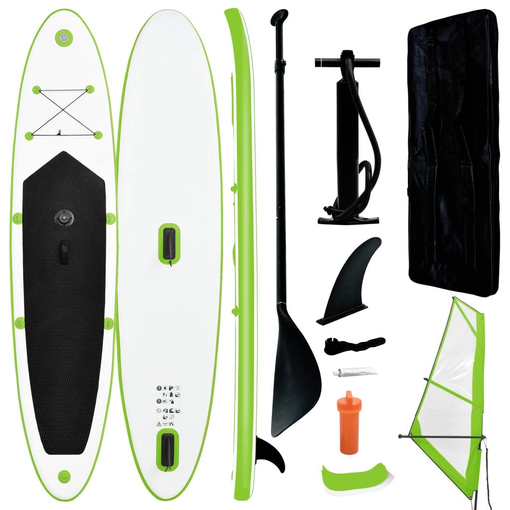 Inflatable Stand Up Paddleboard With Sail Set And White