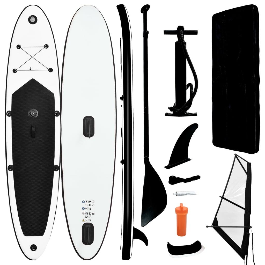 Inflatable Stand Up Paddleboard With Sail Set And White