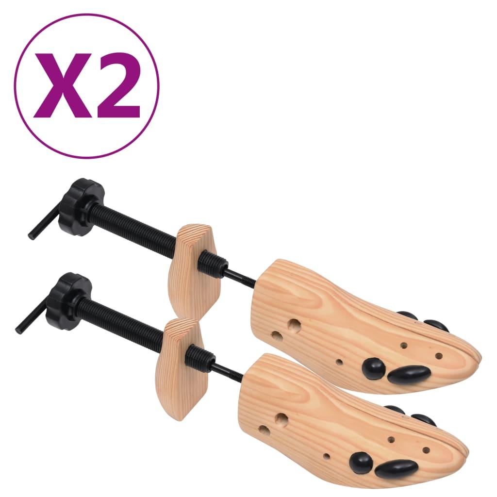 Shoe Trees 2 Pairs Size Solid Pine Wood