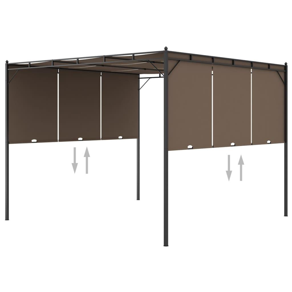 Garden Gazebo With Side Curtain Taupe