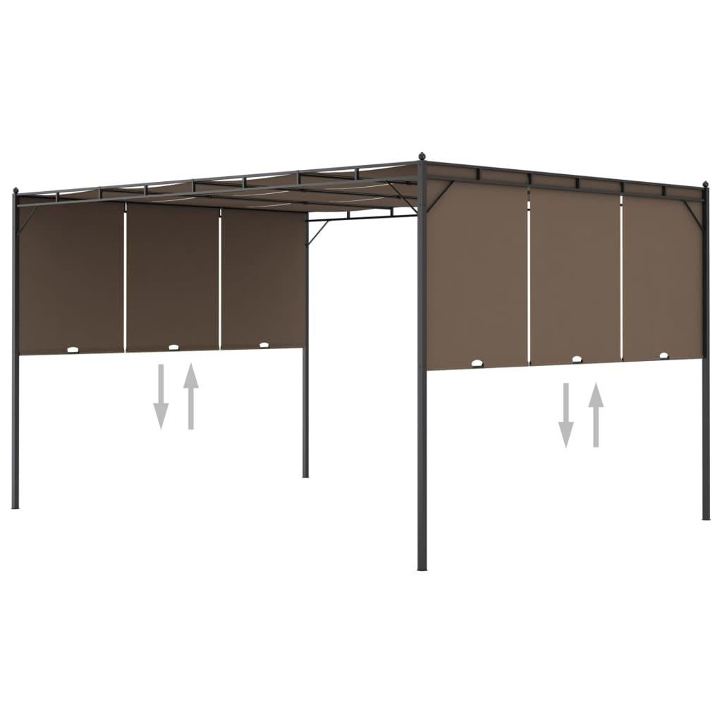 Garden Gazebo With Side Curtain Taupe