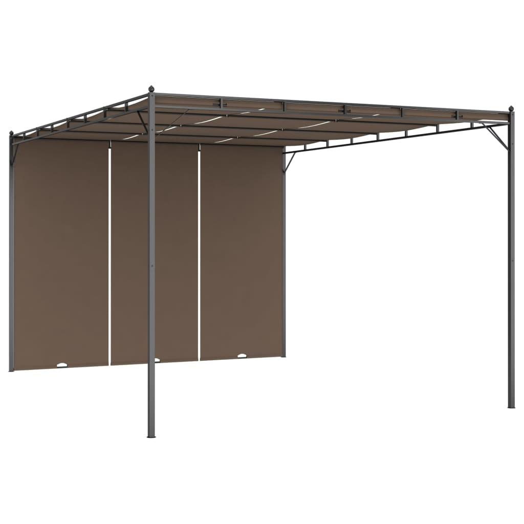 Garden Gazebo With Side Curtain Taupe