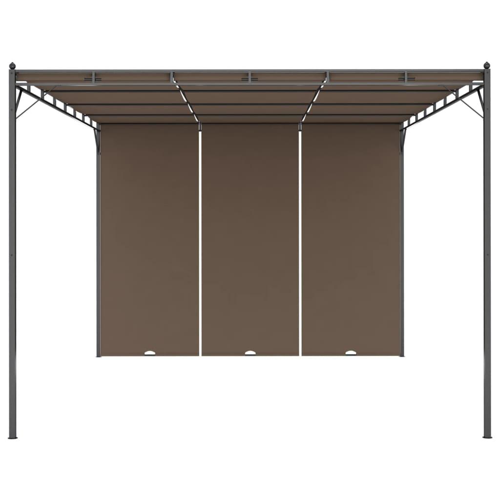 Garden Gazebo With Side Curtain Taupe