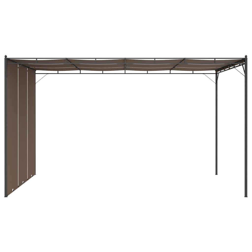 Garden Gazebo With Side Curtain Taupe