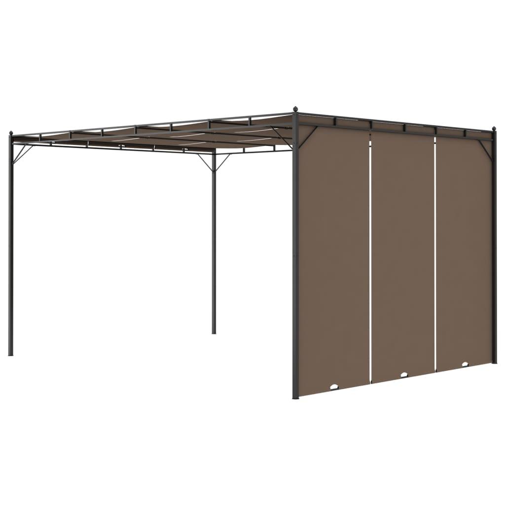 Garden Gazebo With Side Curtain Taupe