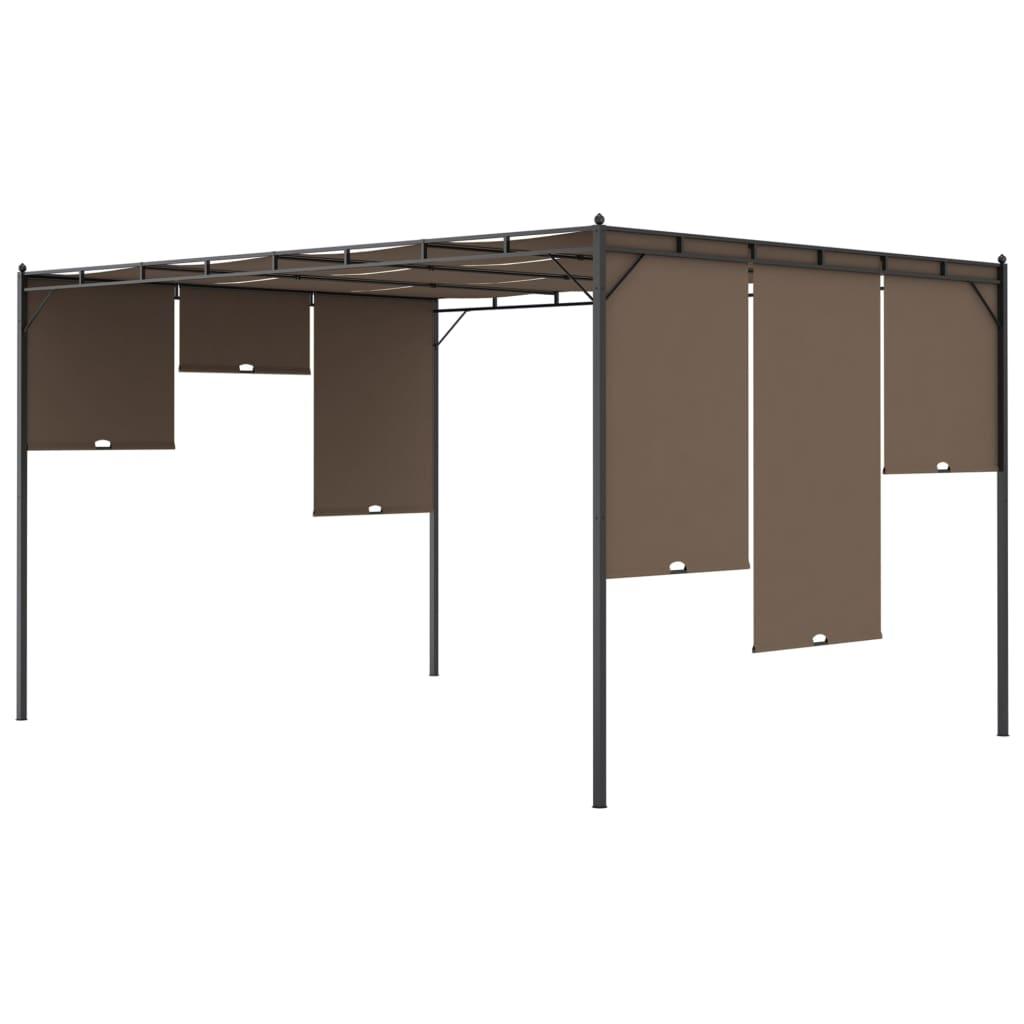 Garden Gazebo With Side Curtain Taupe