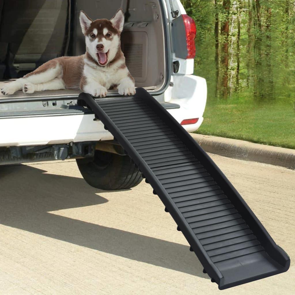 Folding Dog Ramp Black 155.5X40X15.5 Cm