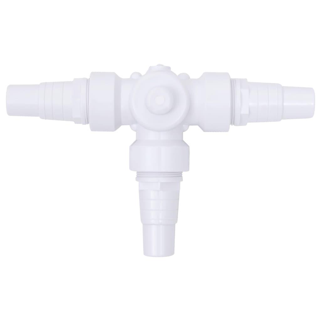 Swimming Pool 3-Way Ball Valve White And Black