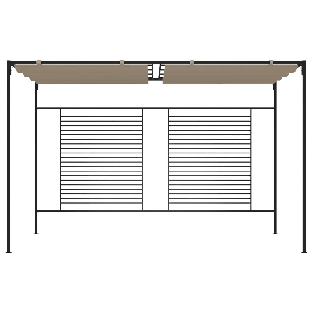 Gazebo With Retractable Roof 3X4X2.3 M Taupe 180 G/M²