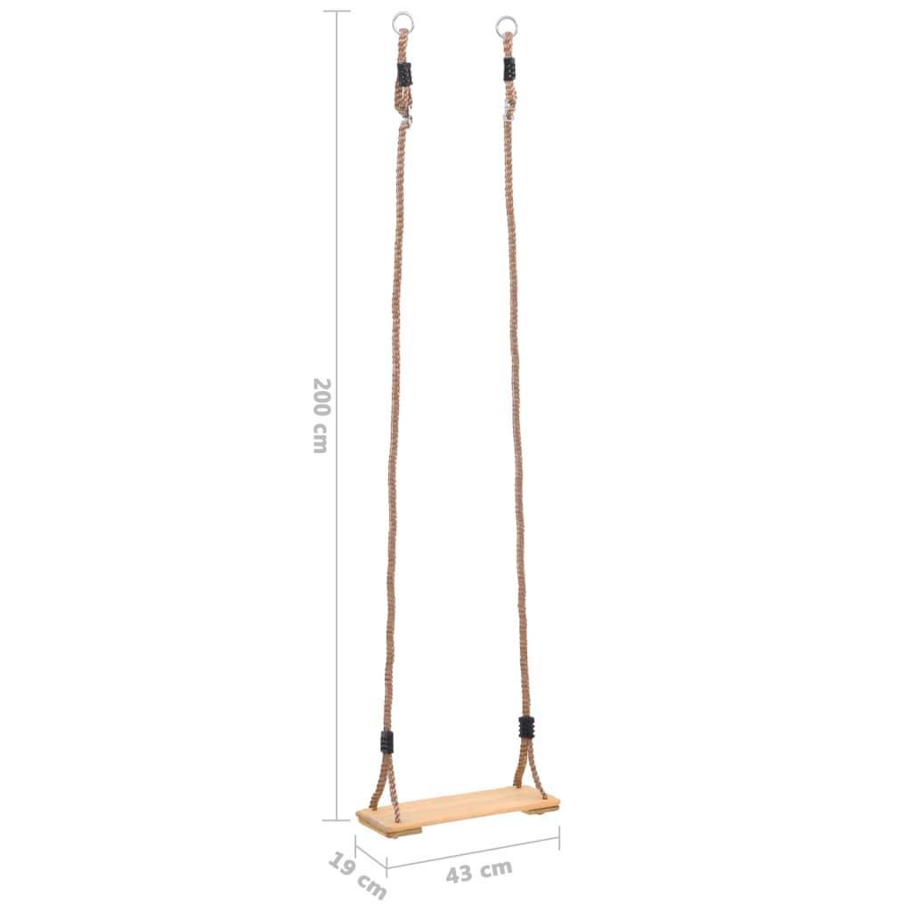 Board Swing 200 Cm Solid Pinewood