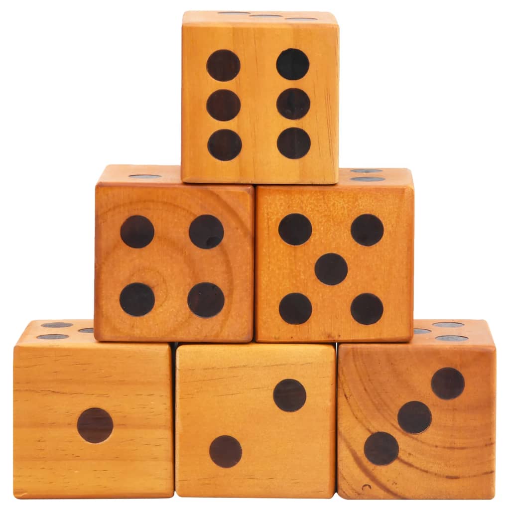 Giant Yard Dice Set 6 Pcs Solid Pinewood