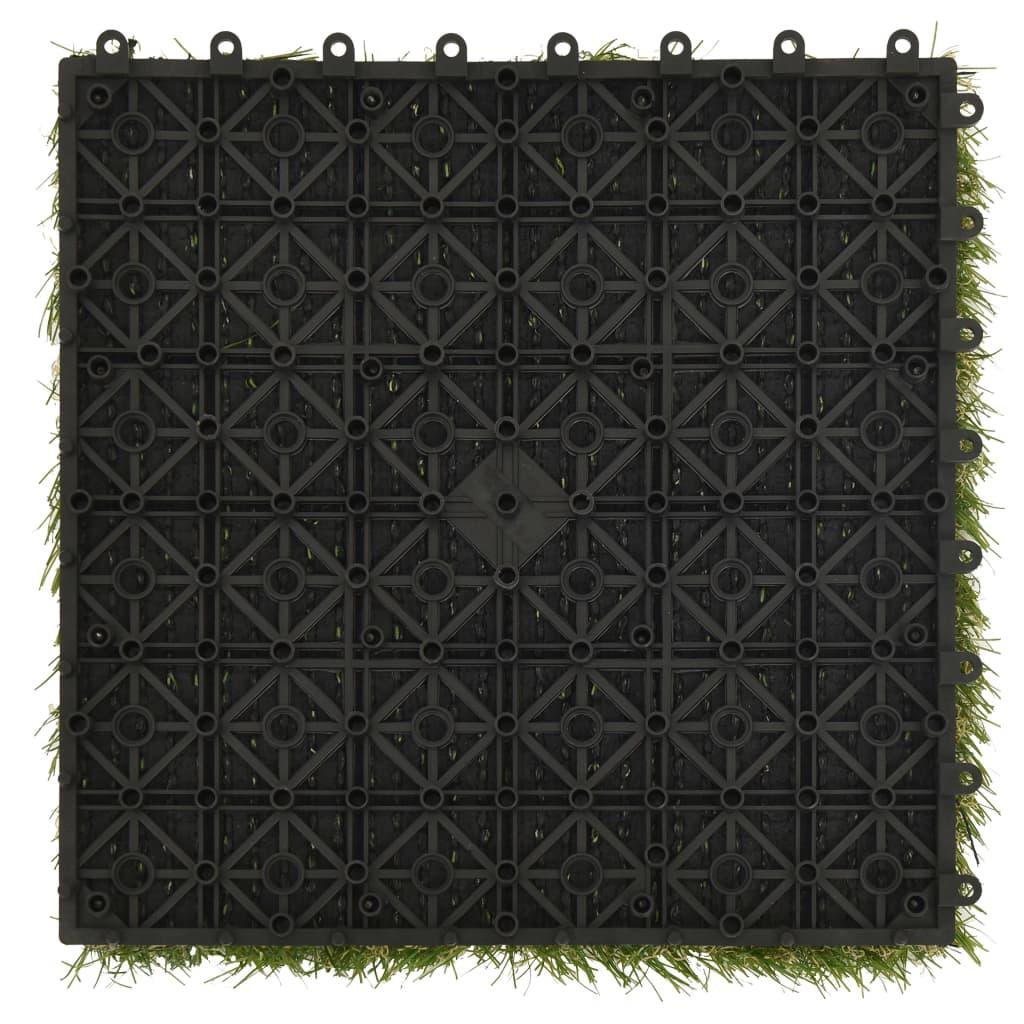 Artificial Grass Tiles 11 Pcs Green 30X30 Cm