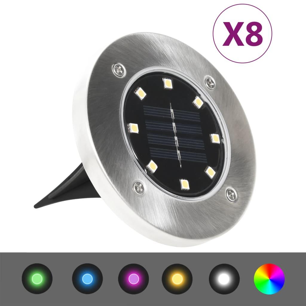 Solar Ground Lights 8 Pcs Led Lights Colour