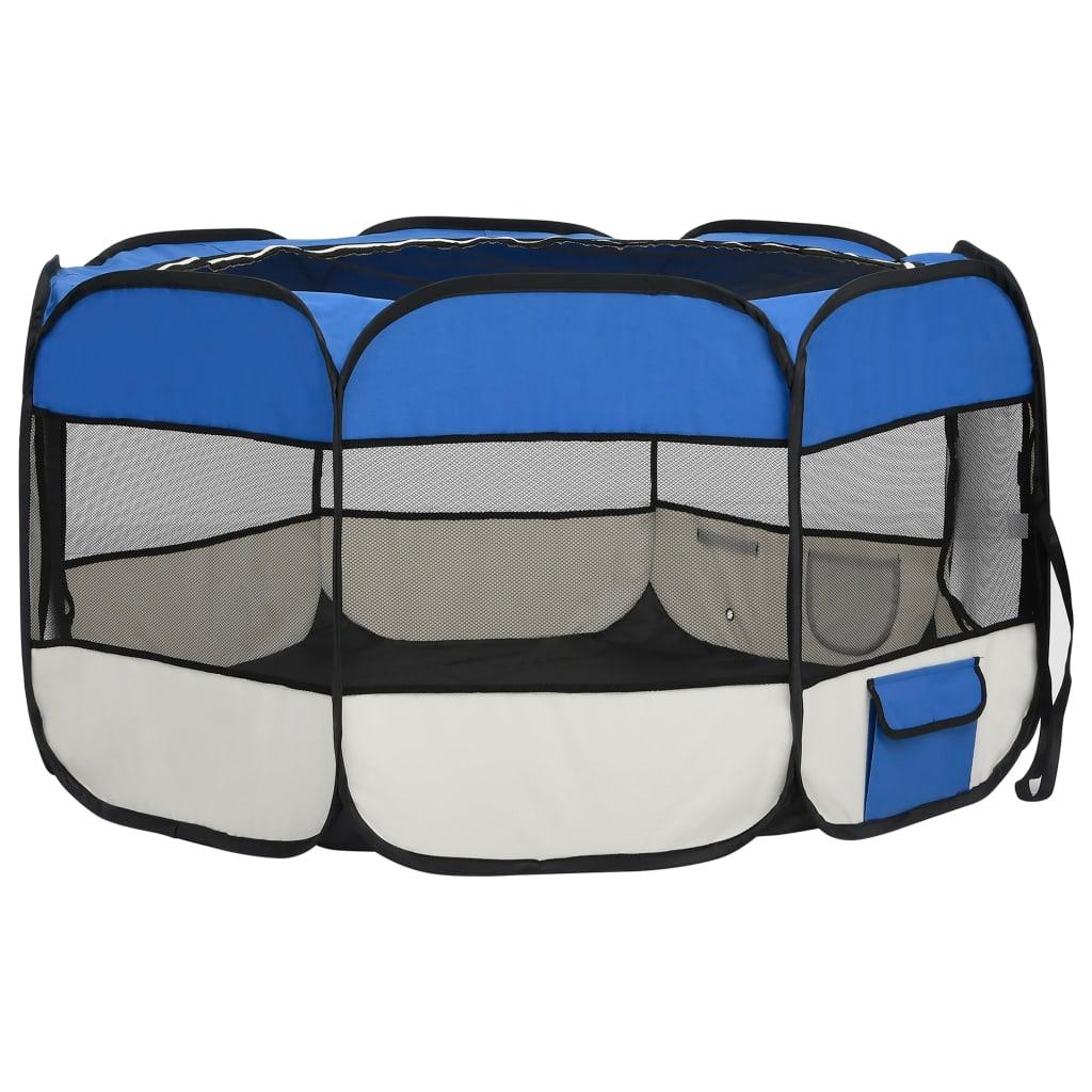 Trendyproduct.co.uk Foldable Dog Playpen With Carrying Bag vidaXL Animals & Pet Supplies Animals & Pet Supplies > Pet Supplies > Dog Supplies > Dog Kennels & Runs Blue Dog Kennels & Runs Dog Supplies parcel Pet Supplies vidaXL