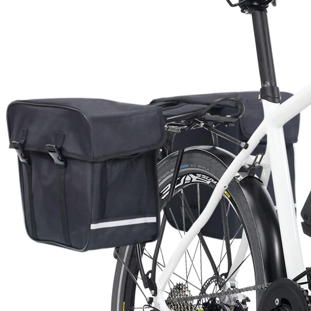 Double Bicycle Bag For Pannier Rack Waterproof 35 L Black