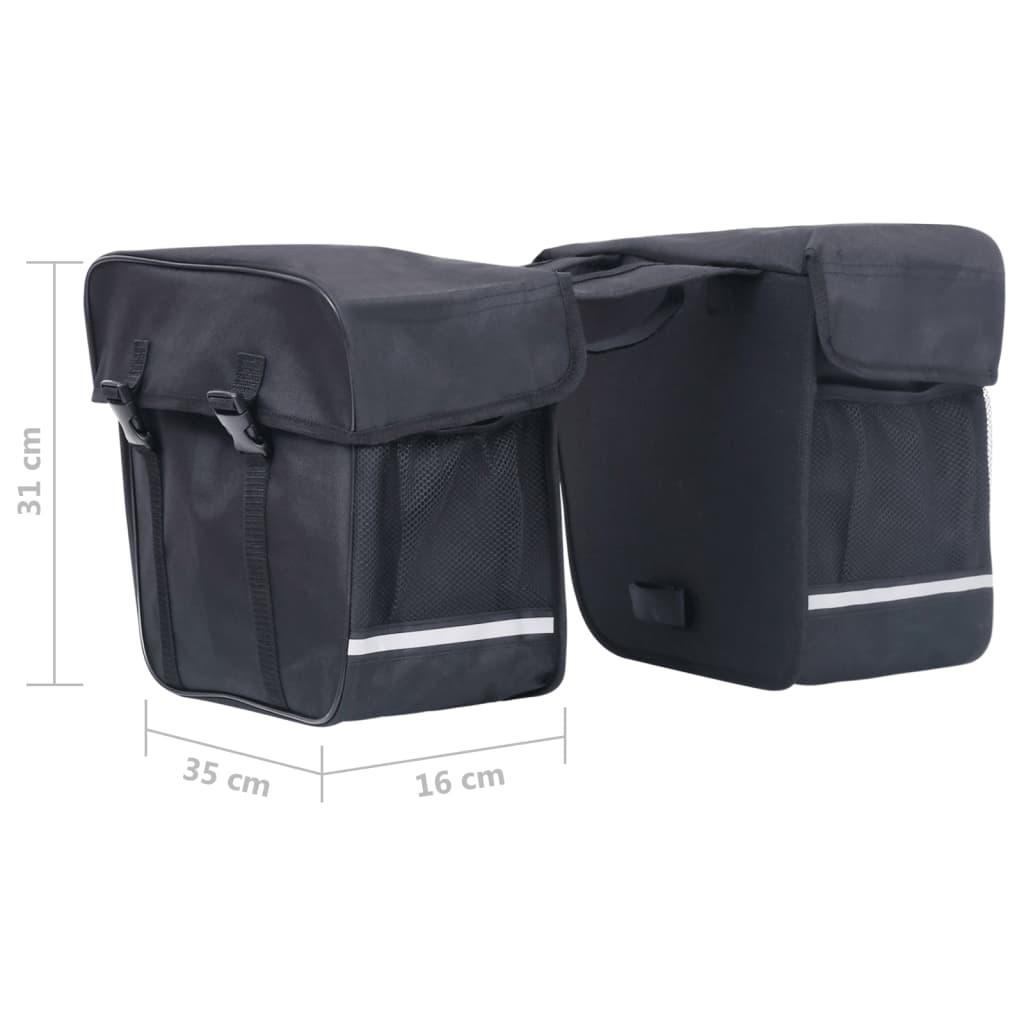 Double Bicycle Bag For Pannier Rack Waterproof 35 L Black