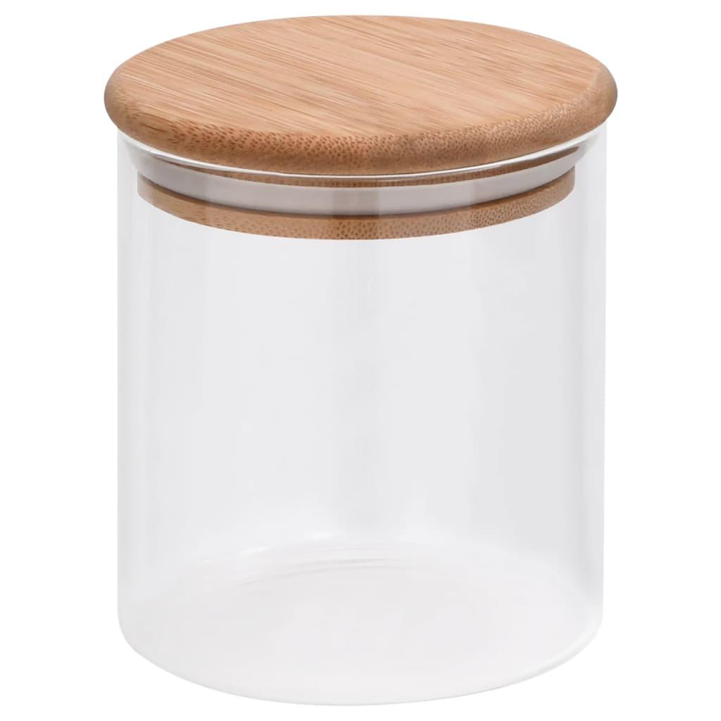 Storage Glass Jars With Bamboo Lid 6 Pcs