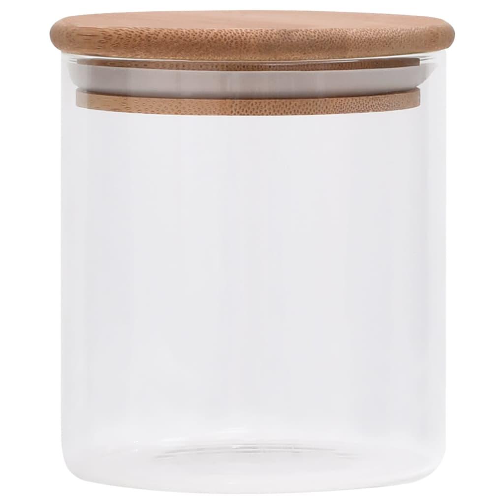 Storage Glass Jars With Bamboo Lid 6 Pcs